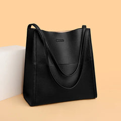 Elegante Damen-Schultertasche, vielseitiges Design, strapazierfähiges Synthetikgewebe in Schwarz