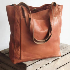 Elegante Damen-Schultertasche aus vielseitigem PU-Leder in Braun