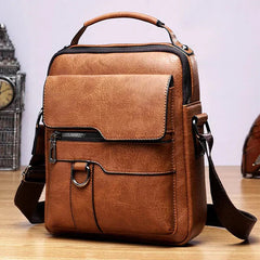 Elegante Damenhandtasche, zeitloses Design, Leder in Hellbraun