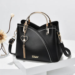 Elegante Damenhandtasche aus stilvollem PU-Leder mit geräumigem Design in Schwarz
