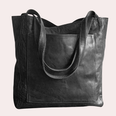 Elegante Damenhandtasche aus veganem Leder in Schwarz