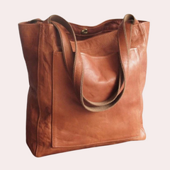 Elegante Damenhandtasche aus veganem Leder in Braun