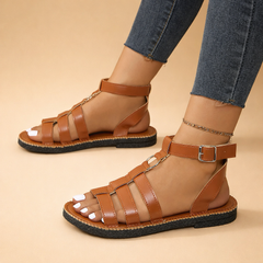 Elegante Gladiatorensandalen Damen – Modische Sommerschuhe mit Riemen für den perfekten Sommerlook in Braun