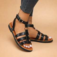 Elegante Gladiatorensandalen Damen – Modische Sommerschuhe mit Riemen für den perfekten Sommerlook in Schwarz