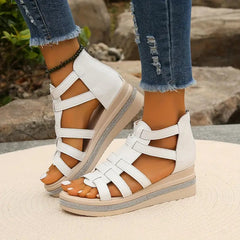 Elegante Sandalen Damen mit Strass – Bequeme Sommerschuhe für Stil und Komfort im Sommer in Weiß