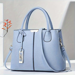 Elegante, geräumige Damenhandtasche aus vielseitigem PU-Leder in Mehr Blau