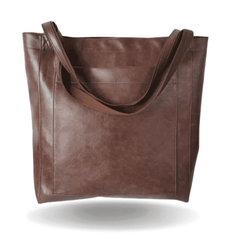 Elegante, strapazierfähige Damentasche aus umweltfreundlichem PU-Leder in Dunkelbraun