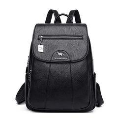 Eleganter Damen-Rucksack aus strapazierfähigem Premium-Material in Schwarz