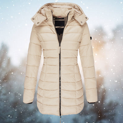 Extra warme & gesteppte Damen-Winterjacke in Beige