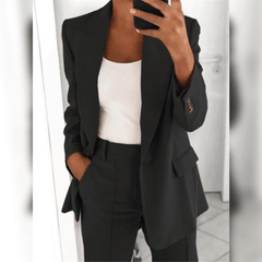 Evelynn - eleganter blazer für damen in Schwarz