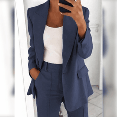 Evelynn - eleganter blazer für damen in Dunkelblau