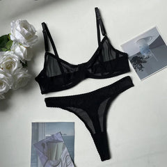 Brooke | 2-teiliges Nahtloses Push-up-BH-Set in Schwarz