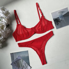 Brooke | 2-teiliges Nahtloses Push-up-BH-Set in Rot