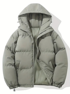 Adelina™ Gefütterte Winterjacke mit Kapuze in Hellgrau