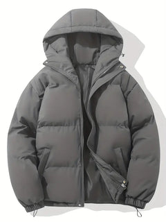 Klassisches Warme (Unisex) Kapuzenjacke in Dunkelgrau