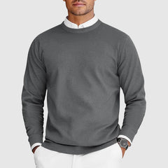 Leon | Ferran Herren Crew Pullover aus Kaschmir in Grau