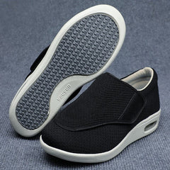 Jamie - Breite orthopädische Schuhe für Diabetiker in Schwarz