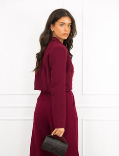 MAYRA™ | Cropped Blazer in Bordeaux