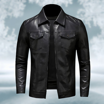 Schwarze Lederjacke für Männer