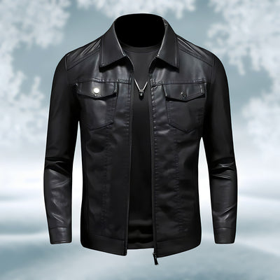 Schwarze Lederjacke für Männer