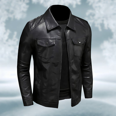 Schwarze Lederjacke für Männer