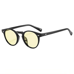 Unisex Zeitlos Rund Stil Sonnenbrille | Klassisch in Gelb