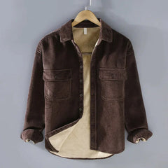 Theodor - Kurzes Hemdjacke in Braun