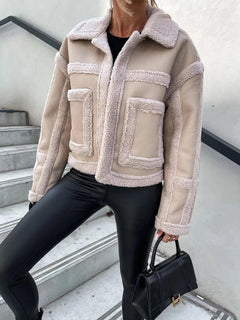 2023 RM Frauen Lederjacke in Beige
