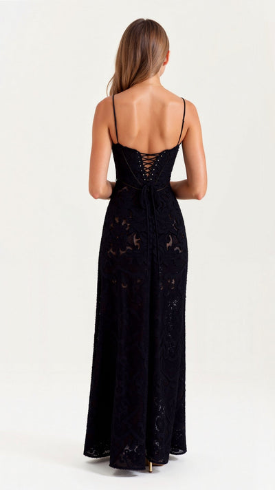 Alma | Langes Kleid mit Schnürrücken