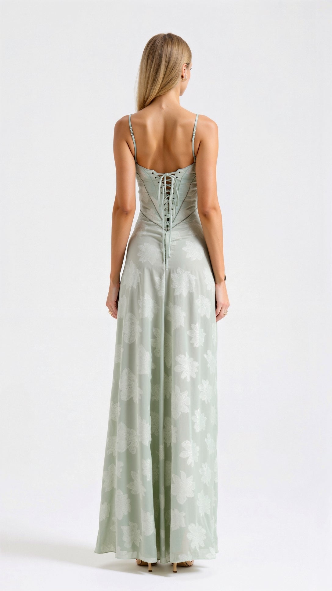 Alma | Langes Kleid mit Schnürrücken