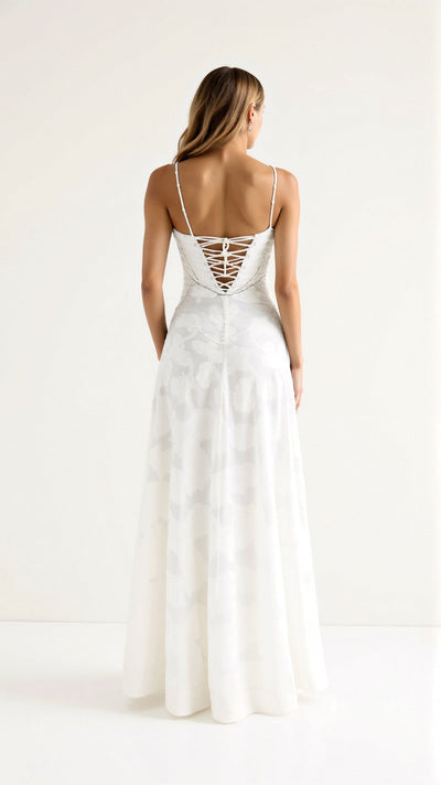 Alma | Langes Kleid mit Schnürrücken