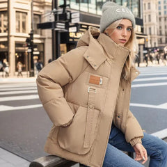 Elvira - Wintermantel - Warmer Mantel in Khaki