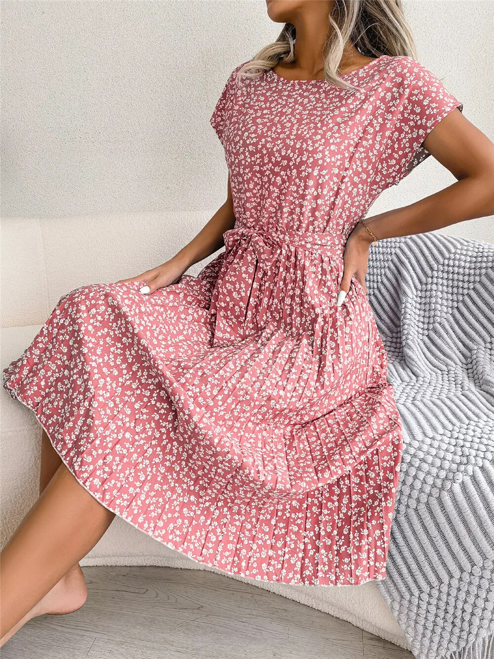 Pepper - Plisseekleid mit Blumenmuster