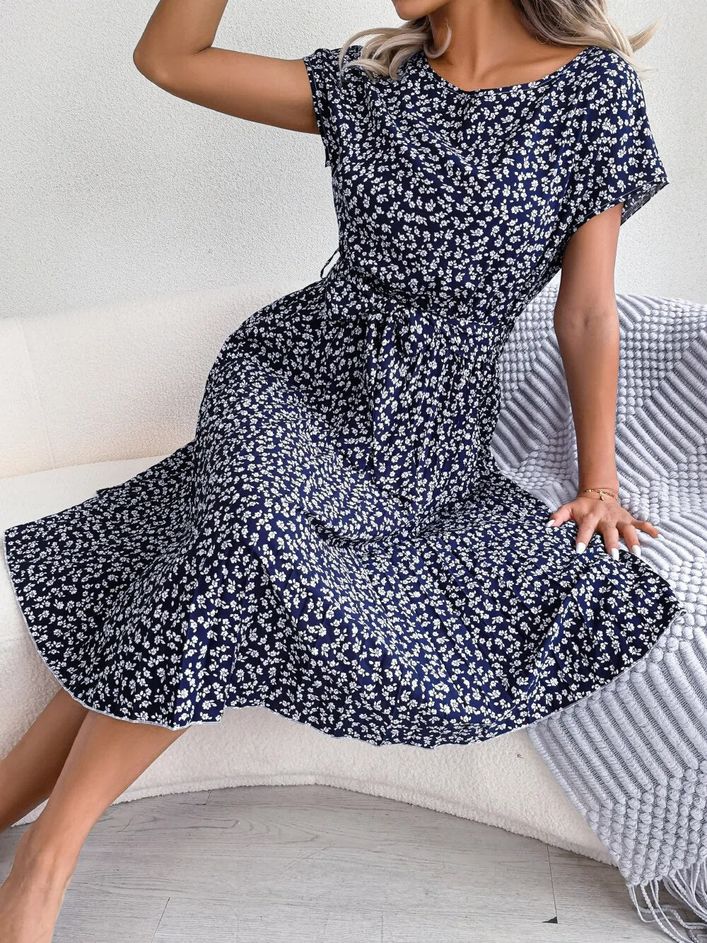 Pepper - Plisseekleid mit Blumenmuster