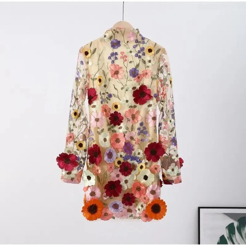 Uma - Floral Bestickte Kleid