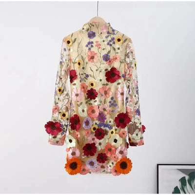 Uma - Floral Bestickte Kleid
