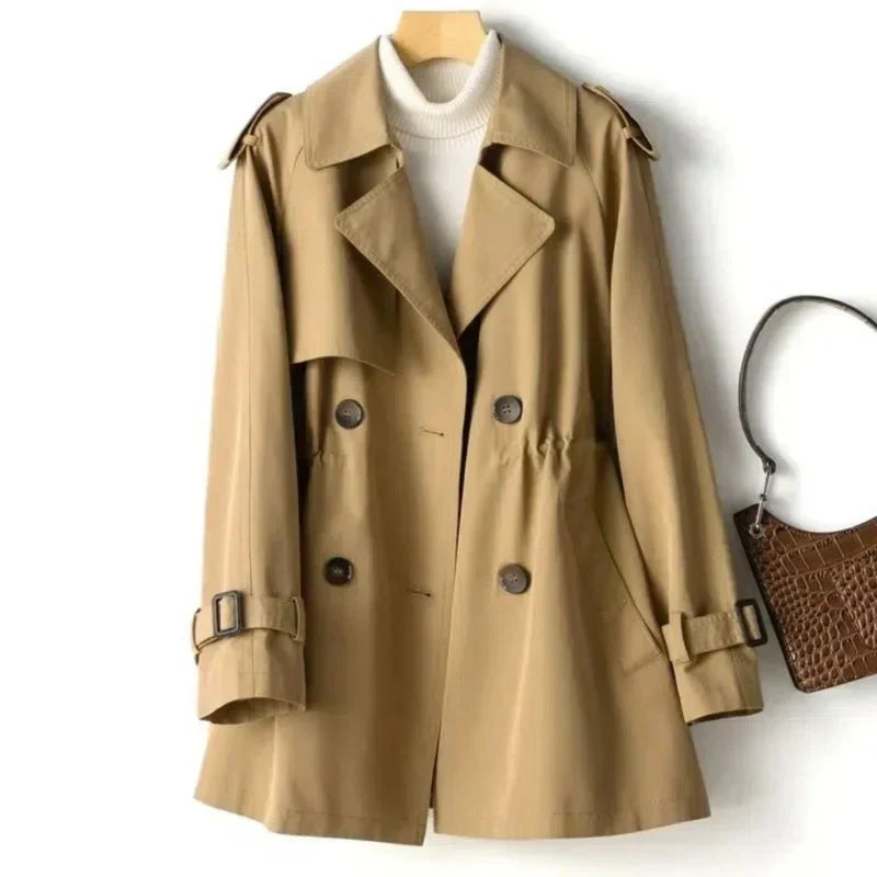 Klassischer Doppelreihiger Trenchcoat für Damen | Lässig