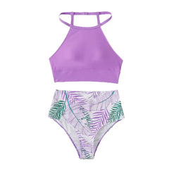 Héloïse® | Badeanzug mit Blumenmuster und hoher Taille in Helllila