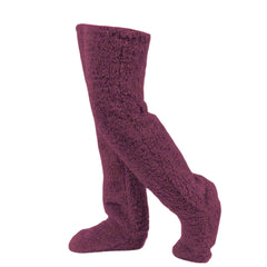 Lena | Flauschige Wintersocken extra weich & warm in Weinrot