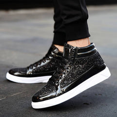Julian - Glitzer Turnschuhe in Schwarz