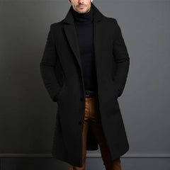 Franz | Eleganter Wollmantel für Herren Winter in Schwarz