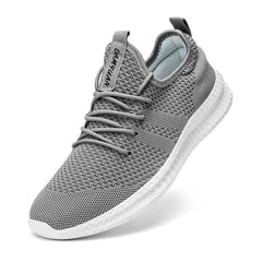 Trendy Atmungsaktive Lace Up Knit Sneakers in Dunkelgrau