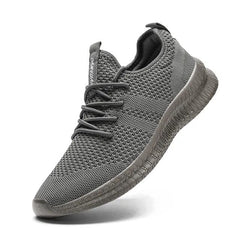 Trendy Atmungsaktive Lace Up Knit Sneakers in Grau
