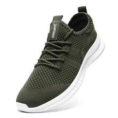 Trendy Atmungsaktive Lace Up Knit Sneakers in Weiß
