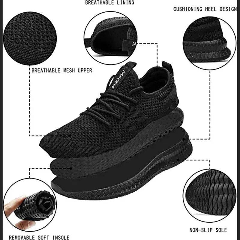 Trendy Atmungsaktive Lace Up Knit Sneakers