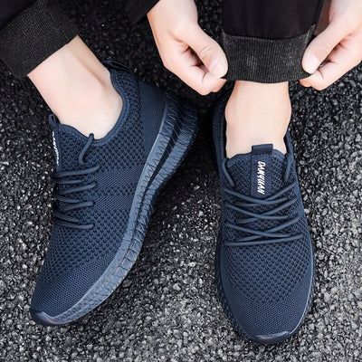 Trendy Atmungsaktive Lace Up Knit Sneakers