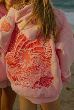 Iva | Bequemer und stilvoller Damen-Hoodie in Rosa Wellen