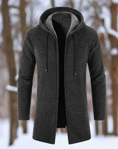 Weicher, warmer, eleganter Kaschmir-Mantel für Herren in Dunkelgrau