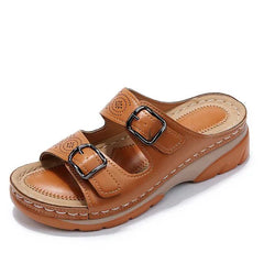 Mireia® | Orthopädische Ledersandalen in Braun