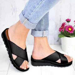 Nicole | Damen Sommer Orthopädische Stil Sandalen in Schwarz